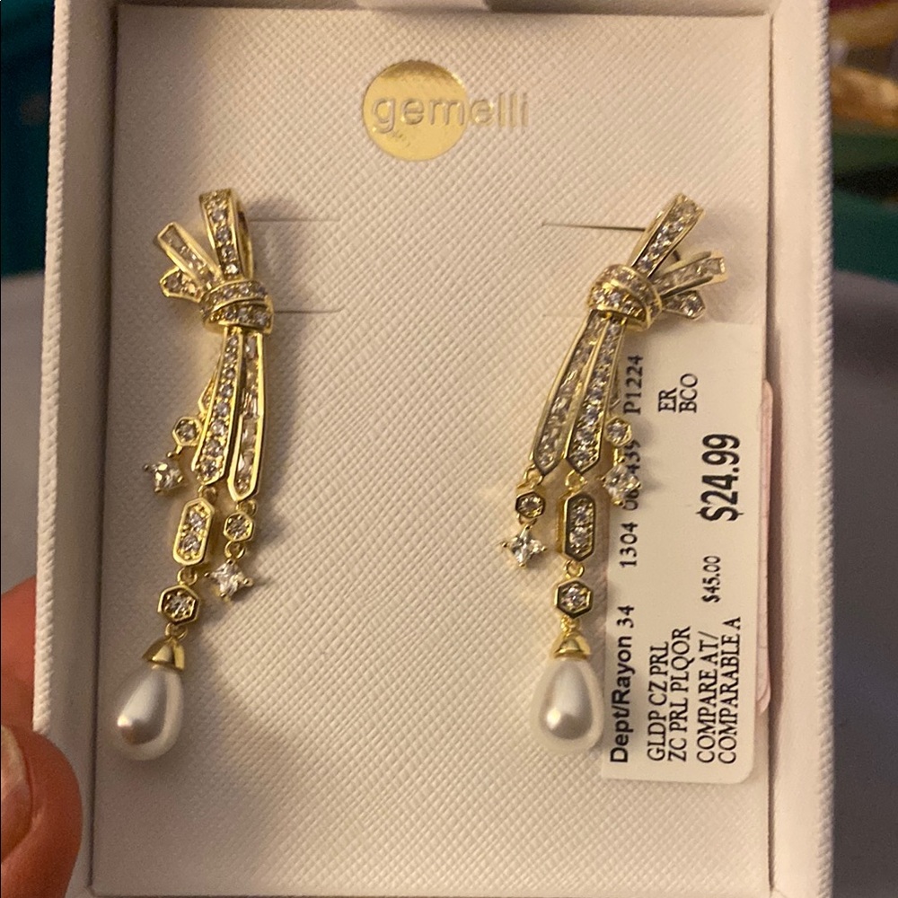 Gold and Silver Drop Earrings